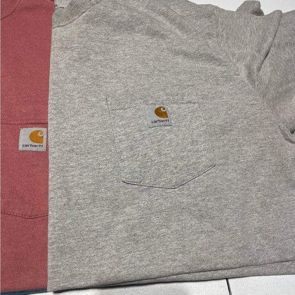 Bundle of 6 Carhartt T-Shirts in Gray, Tan, Blue, Pink, and Cream - Picture 2 of 9